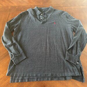 Polo Ralph Lauren Shirt Men’s Large Black Heather Charcoal Long Sleeve